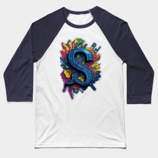 Letter S Graffiti Baseball T-Shirt